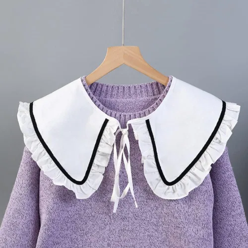 Vista 2 de YAKEFJ Mini collar falso desmontable Dickey Collar Peter Pan de imitación para mujeres y niñas