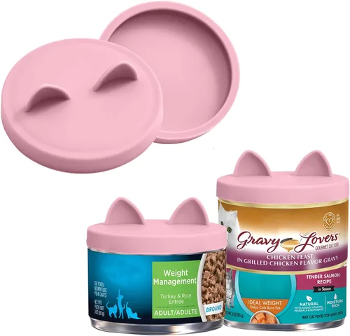 Vista 9 de OHMO Paquete de 2 tapas para latas de comida para gatos, tamaño pequeño (3 onzas), tapas de silicona para latas de comida para gatos de 3 onzas