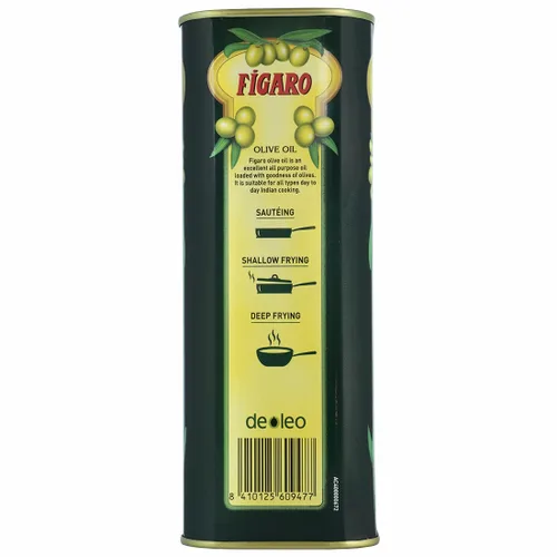 Vista 3 de Fígaro Aceite de oliva Aceite de oliva puro para cocinar diariamente Adecuado para platos indios, curry y salsas Importado de España Lata