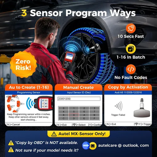 Vista 5 de Autel MaxiTPMS TS408 TPMS Herramienta de reaprendizaje, escáner de programación TPMS 2026 Lite Ver. de TS501 Pro TS508WF TS601, sensores