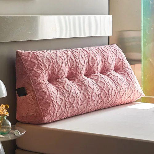 Vista 15 de Almohada triangular para cabecero grande para cama de lectura, respaldo de cuña para cabecero, cojín de apoyo para sofá cama con funda extraíble