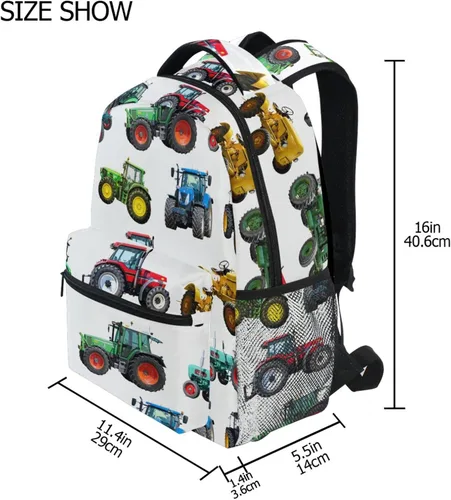 Vista 3 de XDMXY Reciclaje de basura para camiones de basura mochila de tractor para niños y niñas, mochilas escolares para niños, bolsa de viaje, 23041209