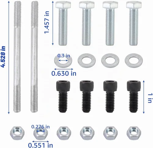 Vista 8 de 1932 Kit adaptador de junta de carburador de 3/4" 4Bbl a 4Bbl, plata
