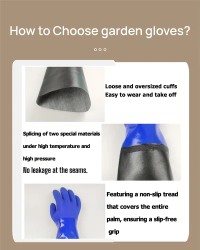 Vista 5 de LIICHAAO Guantes para sostener corales de acuario para mantenimiento de peceras Guantes resistentes a productos químicos, guantes impermeables