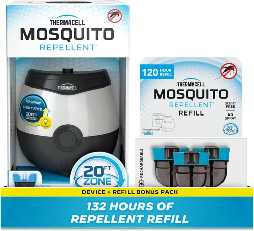 Vista 13 de Thermacell E55 E-Series - Repelente recargable contra mosquitos, paquete de 2 + paquete de recarga de 120 horas, zona de protección contra mosquitos