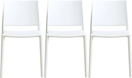 Vista 16 de LESHI Silla de comedor moderna apilable de plástico con respaldo sin brazos para comedor, sala de estar, jardín, patio, balcón, escritorio