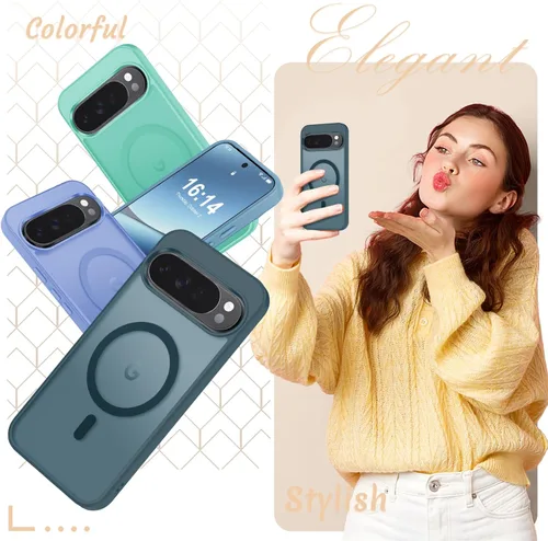Vista 574 de Funda para Google Pixel 10 Pro XL, cubierta magnética mate, color negro Fit for MagSafe, Screen Protector included, Shockproof Military Grade