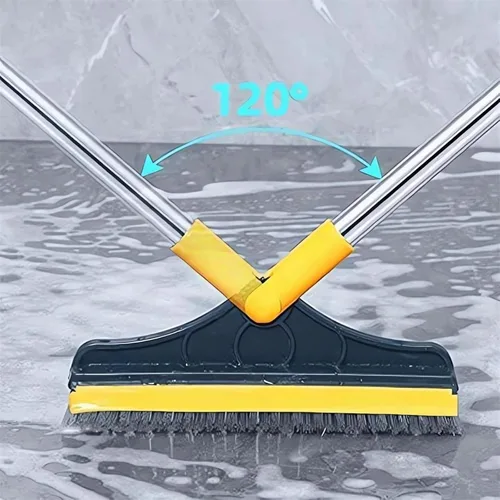 Vista 6 de Cepillo de limpieza 2 en 1 con mango largo resistente – Nuevo cepillo de ducha y raspador 2 en 1 herramienta de limpieza 2 en 1 con rascador suave