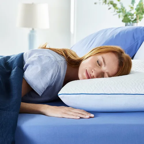 Vista 4 de Sleep Innovations Forever Cool Gel Memory Foam Pillow, Standard (Pack of 2), White 2 Count