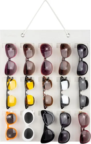 Vista 9 de Pacmaxi - Organizador de lentes de sol con bolsillos, organizador de pared por Sunglasses, soporte de almacenamiento colgante para lentes, exhibidor