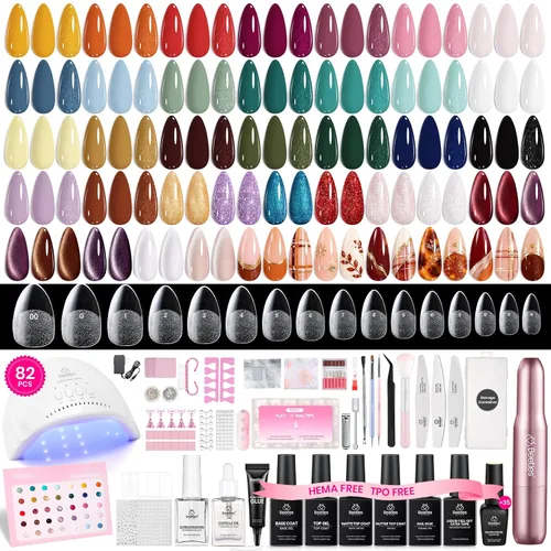 Vista 24 de Beetles - Kit de esmalte de uñas de gel con luz UV, 54 piezas, 32 colores A - Multicolor-32-54