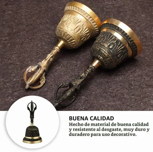 Vista 7 de Campana de llamada retro campana de mano antigua campanas de trineo de mano Campanas de cena de bronce Campanas decorativas Campana de servicio