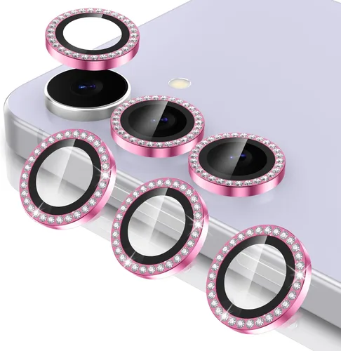 Vista 43 de Casetego Protector de lente de cámara para Galaxy Z Fold 8, [Diseño de purpurina mejorado], [Fuerte adherencia], lente de vidrio templado 9H negro