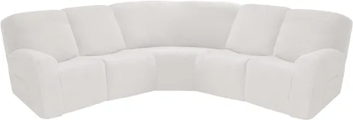 Vista 19 de MIFXIN Funda para sofá reclinable esquinero de 5 asientos, fundas elásticas de punto jacquard elástico de 7 piezas para sofá reclinable