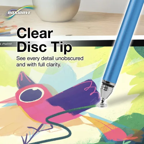 Vista 5 de BoxWave Lápiz óptico compatible con Chuwi HiPad X – FineTouch Capacitive Stylus, lápiz capacitivo superpreciso – Azul lunar