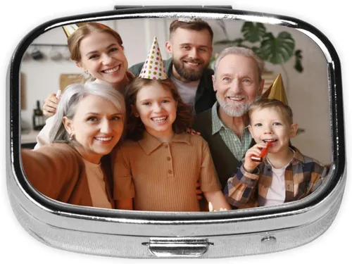 Vista 7 de Pastillero personalizado, pastillero personalizado para bolsa de bolsillo y viajes, añade foto, texto, logotipo, crea tu propio pastillero
