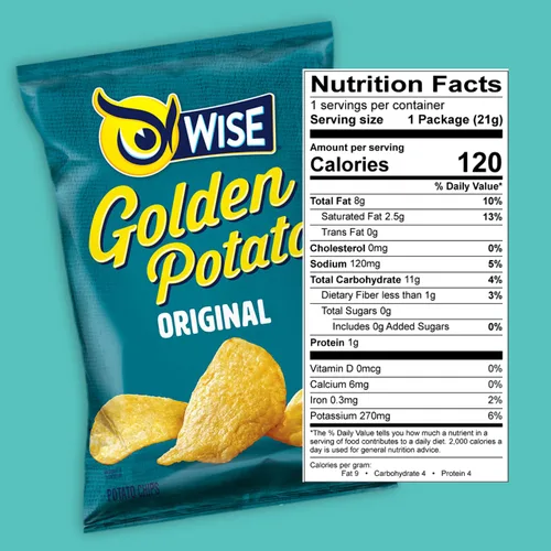 Vista 2 de Wise Golden Original Papas fritas (Wise Snacks Original, 0.75 oz – 40 unidades)