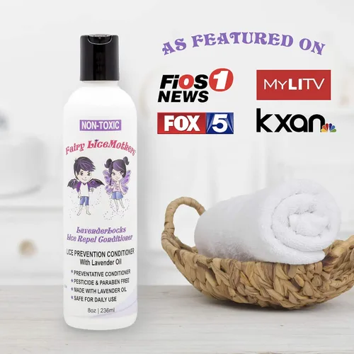 Vista 3 de Fairy LiceMothers LavenderLocks - Acondicionador de prevención de piojos – Acondicionador de aceite de lavanda para eliminación de piojos familiares