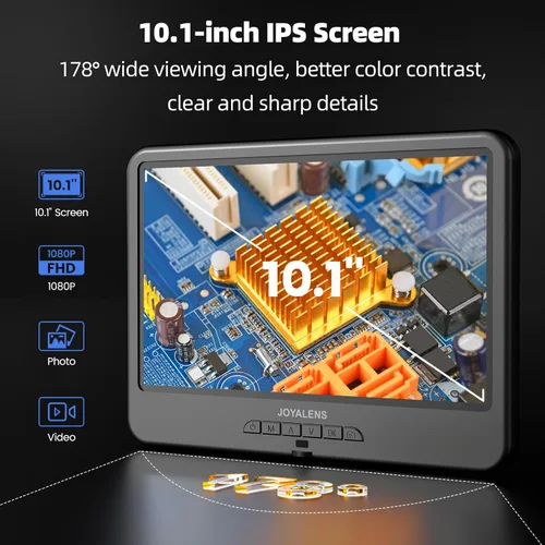 Vista 8 de JL109A 10,1" microscopio digital con pantalla, soporte de brazo flexible