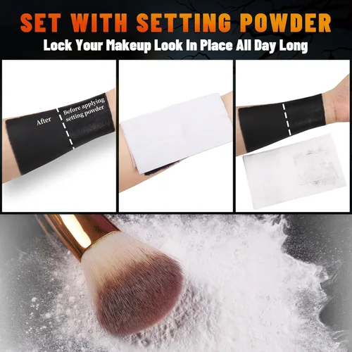 Vista 5 de BOBISUKA Kit de pintura facial a base de aceite para Halloween, en blanco y negro, pintura facial para adultos, no tóxica, de gran capacidad