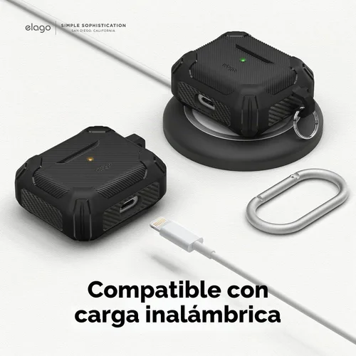 Vista 6 de elago Funda de armadura sólida para AirPods 3 Negro