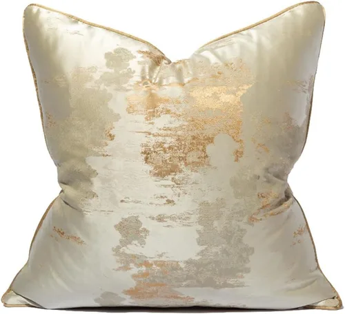 Vista 24 de vctops Fundas de almohada decorativas doradas de jacquard cuadradas, fundas de almohada para cama, sofá, silla, automóvil, decoración del hogar