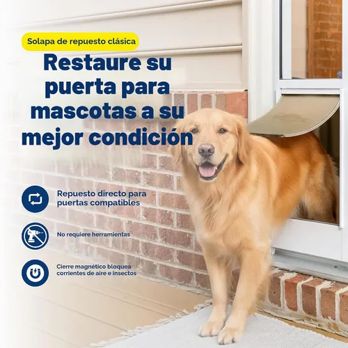 Vista 2 de Solapa de Repuesto Clásica PetSafe - Mantiene el Sello Contra el Clima - Solapla de Vinilo Suave y Tintada con Cierre Magnético - Compatible