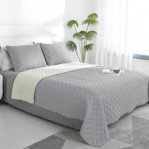 Vista 32 de Easy-Going - Juego de colcha reversible tamaño individual con 1 colcha y 1 funda de almohada, colcha de cama suave, colcha de microfibra ligera