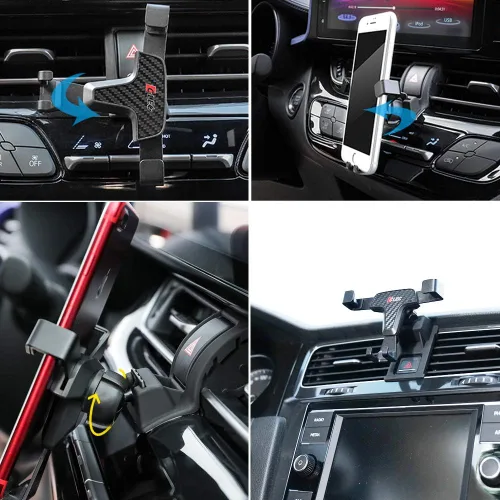 Vista 6 de Soporte para teléfono celular con cubierta de clip de ventilación ajustable para Volkswagen VW Golf 7 MK7 2014 2015 2016 2017 2018