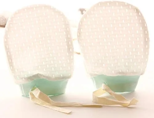 Vista 6 de Lindos guantes de algodón para niños y niñas, guantes ajustables con cordón ajustable para bebés