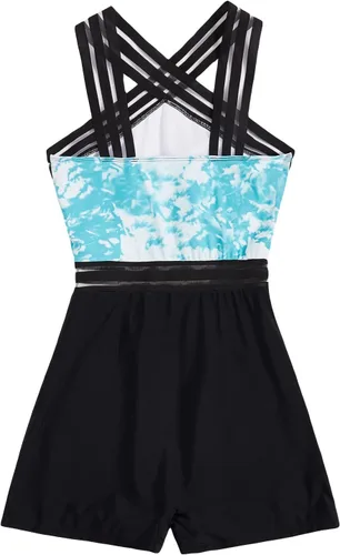 Vista 2 de MakeMeChic Traje de baño de una pieza con diseño de teñido anudado para mujer