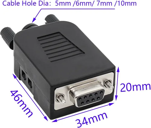 Vista 9 de DB9 Breakout Connector, macho hembra 9 pines RS232 conectores, sin soldadura D-SUB RS485 Serial Adaptador Placa del módulo con terminales