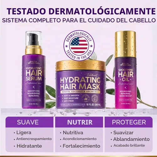 Vista 9 de Mascarilla hidratante para cabello seco, dañado y rizado - Tratamiento