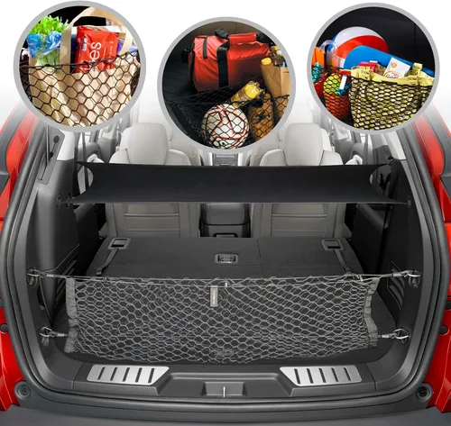 Vista 2 de Trunknets Inc Persiana de seguridad de carga + red de carga para Chevrolet Traverse 2009 2010 2011 2012 2013 2014 2015 2016 - Ebony New