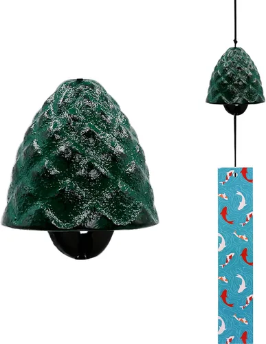 Vista 8 de Carillón de viento japonés de hierro fundido para exteriores, adorno para jardín, patio y balcón, decoración de campana de viento de metal colgante