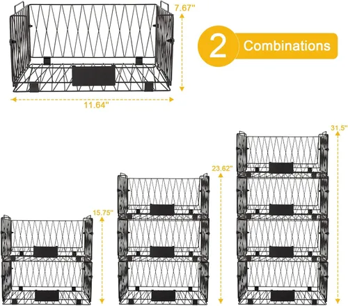 Vista 3 de 2 paquetes XXL de cestas de organización y almacenamiento para despensa de cocina, cesta de frutas y verduras para gabinete de cocina, cestas