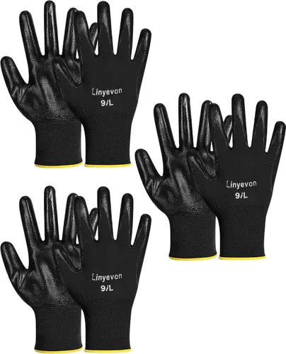 Vista 7 de Maxcheck Guantes de trabajo recubiertos de PU Negro