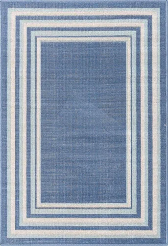 Vista 4 de Unique Loom Lotus Collection - Alfombra de área - Guyana (2' x 3' 1" Rectángulo, Azul/Azul Claro)