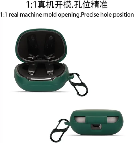 Vista 7 de DAYJOY - Juego de 2 fundas protectoras de silicona suave compatibles con auriculares EDIFIER NeoBuds Pro 2, funda protectora con mosquetón