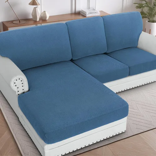 Vista 15 de H.Versailtex - Funda de sofá seccional de 1 pieza, funda deslizante para chaise con forma de L, funda de cojín separada para sofá seccional tanto