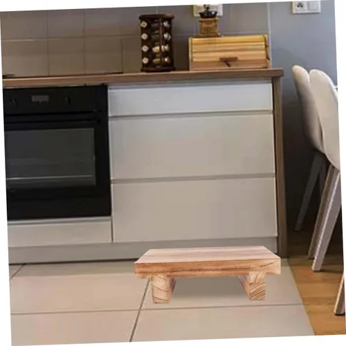 Vista 7 de Tofficu Taburete de madera para adultos, niños y niñas, banco de madera para pies debajo del escritorio para niños y niñas