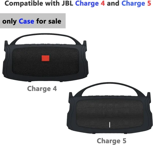 Vista 2 de Funda de silicona compatible con altavoz Bluetooth portátil JBL Charge 4/5, funda suave para altavoces Bluetooth JBL Charge 4/5
