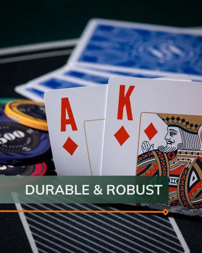 Vista 3 de Bullets Playing Cards Cartas de plástico impermeables – 2 mazos de póquer tamaño con índice jumbo, parte delantera lisa y parte trasera de fácil