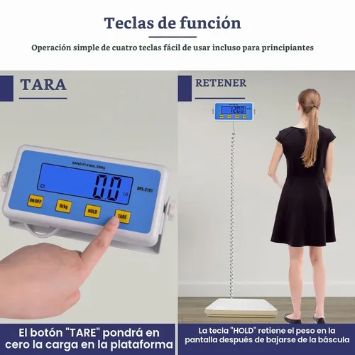 Vista 4 de Tetuga Báscula médica - Báscula de lucha de alta capacidad de 440 libras para peso corporal con pantalla LCD fácil de leer, báscula de médico