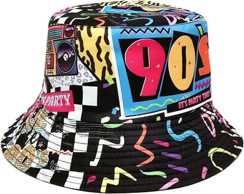Vista 28 de Sombrero de pescador retro de los años 80 y 90 para mujeres y hombres, sombrero de pescador de moda, plegable, accesorios para rave, sombrero