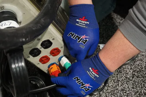 Vista 5 de MCR Safety® ® Lite - Guantes grandes, azul/negro, 12/par - 1 unidad