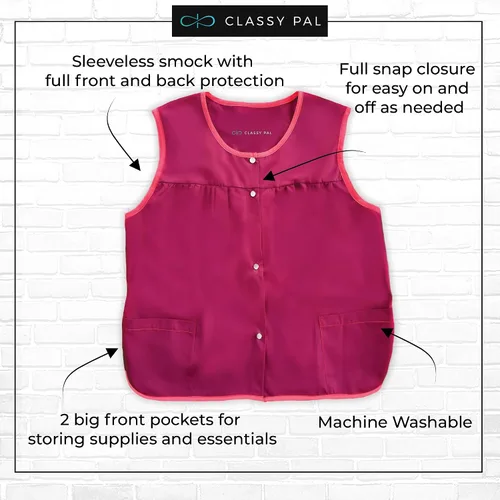 Vista 3 de Delantales para mujer con bolsillos, talla grande, mandiles para mujer