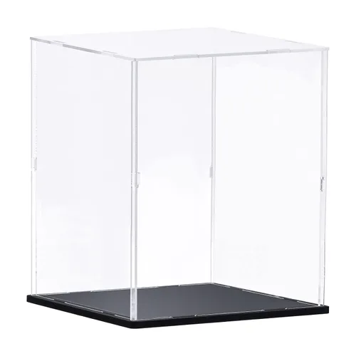 Vista 11 de MECCANIXITY Caja de acrílico transparente, caja transparente para ensamblar, escaparate a prueba de polvo de 9.8 x 9.8 x 15.7 pulgadas
