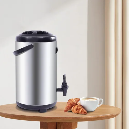 Vista 9 de Dispensador de bebidas aislado de acero inoxidable, dispensador térmico aislado de bebidas frías y calientes con grifo para té caliente, café, leche