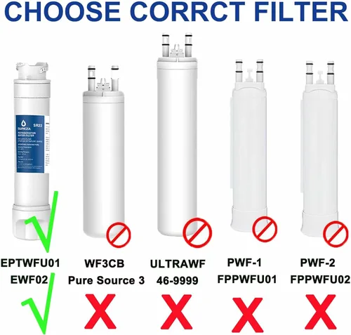 Vista 2 de Filtro de agua para refrigerador compatible con Frigidaire EPTWFU01, EWF02, Pure Source Ultra II, 3PACK1